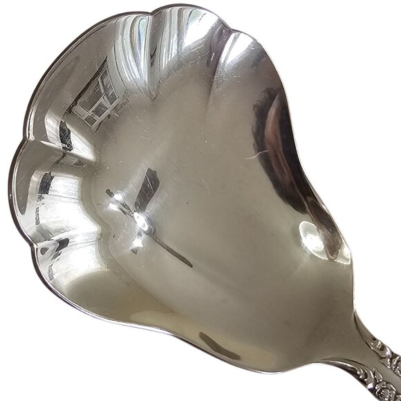 Oneida Silver Brahms Shell Casserole Spoon silverplate 1980s vtg serving flatwar - Picture 3 of 8